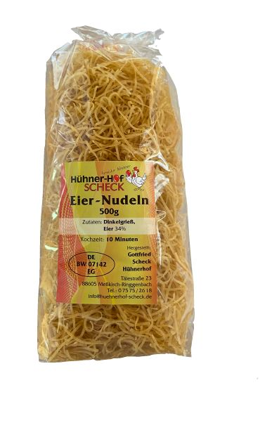 Dinkel-Schnittnudeln Scheck Nudeln