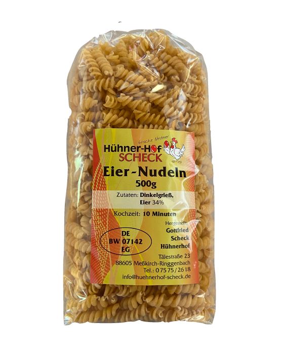 Dinkel-Spiralen Scheck Nudeln