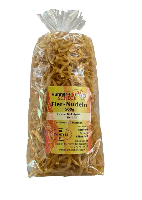 Dinkel-Band 4 mm Scheck Nudeln